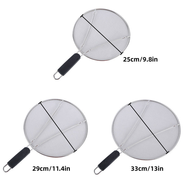 Stainless Steel Mesh Cover Anti Scald Filter Screen Splash Lid For Kitchen 29Cm Other Kitchen Gadgets