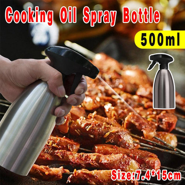 500Ml Stainless Steel Cooking Oil Spray Bottle For Bbq And Kitchen Use Oil & Vinegar Dispensers