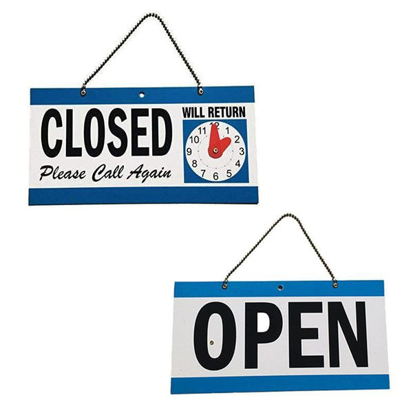 Open Closed Sign With Will Return Clock For Business Shops And Home Use 29X15cm Restaurant Signs