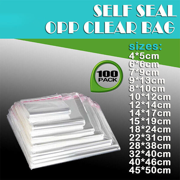 100Pcs Self Adhesive Clear Opp Cellophane Bags With Air Hole 8*12+2Cm Gift Bags
