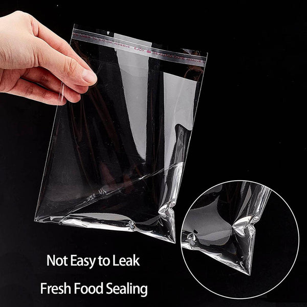 100Pcs Self Adhesive Clear Opp Cellophane Bags With Air Hole 8*12+2Cm Gift Bags