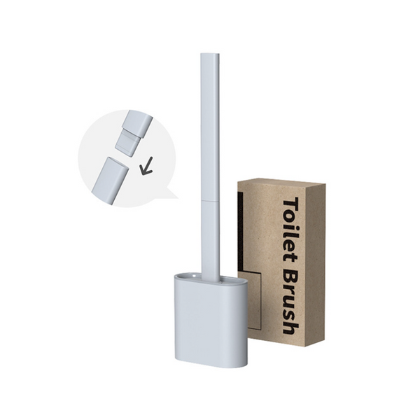 Tpr Toilet Brush Set Silicone Like Head With Holder Wall Mounted Detachable Handle Black * 1 Unit Toilet Brushes & Holders