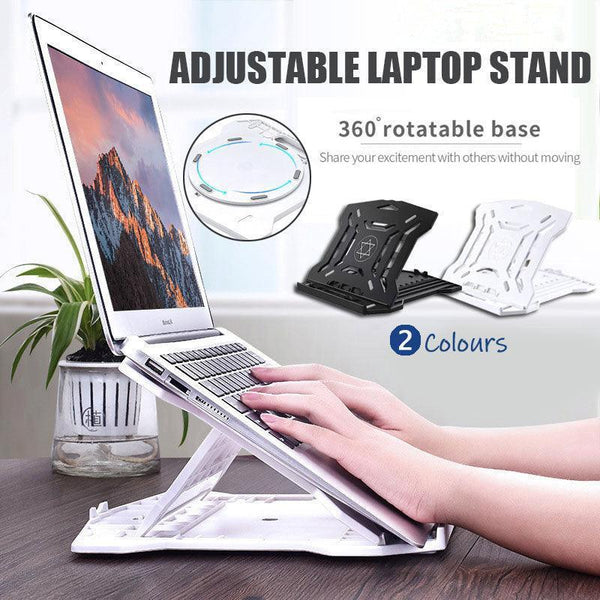Laptop Stand With 360 Degree Base For Desk Riser Home Office Holder White Stands Holders & Car Mounts