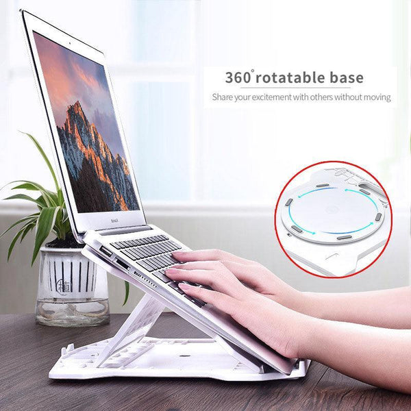 Laptop Stand With 360 Degree Base For Desk Riser Home Office Holder White Stands Holders & Car Mounts