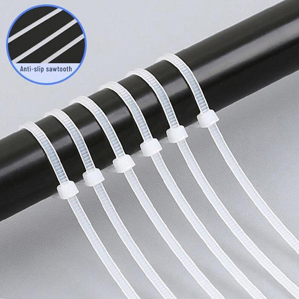100X Cable Ties Zip Nylon Uv Stabilised Bulk White 10*600Mm Cable Ties & Organisers