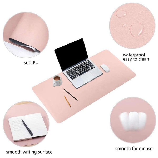 Large Leather Gaming Mouse Pad Waterproof Desk Keyboard Mat 120 X 60Cm Light Blue Mouse Pads & Wrist Rests