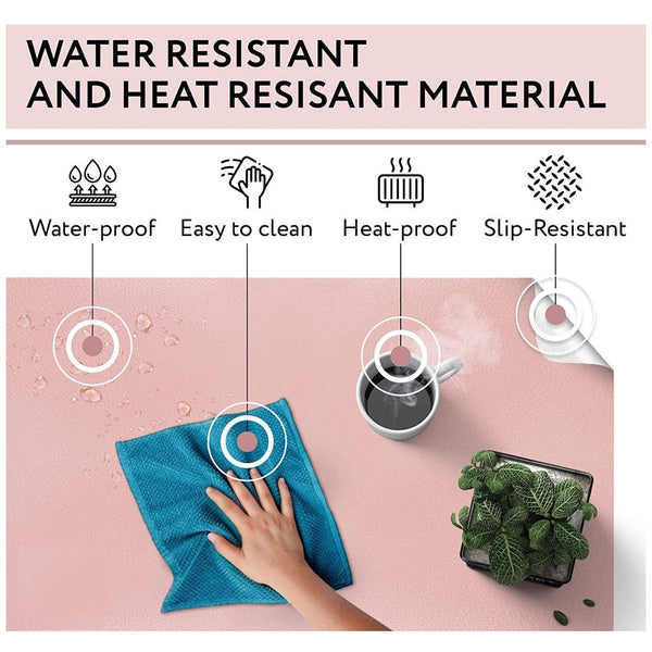 Large Leather Gaming Mouse Pad Waterproof Desk Keyboard Mat 120 X 60Cm Light Blue Mouse Pads & Wrist Rests