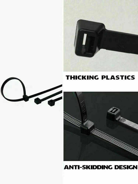 50X Cable Ties Zip Nylon Uv Stabilised Black 10*920Mm White Cable Ties & Organisers