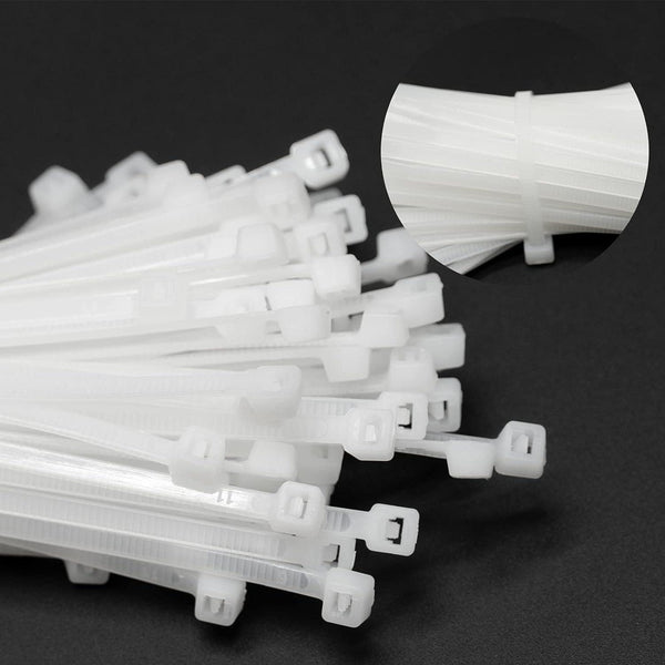 100X Cable Ties Zip Nylon Uv Stabilised Bulk White 10*400Mm Cable Ties & Organisers