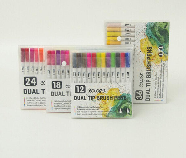 12 120 Watercolor Brush Pen Set Artist Sketch Marker White 120 Colours Acrylic Paint
