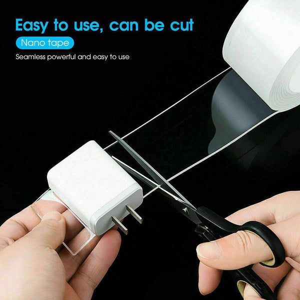 Double Sided Nano Tape Transparent Reusable Adhesive Gel Grip For Home Office 3Cm*5M*2Mm (1 Unit) Adhesive Tapes