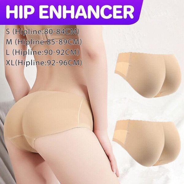 Beige Seamless Padded Butt Lifter Briefs Hip Enhancer Underwear For Women ( Hipline:90 92Cm ) Panties