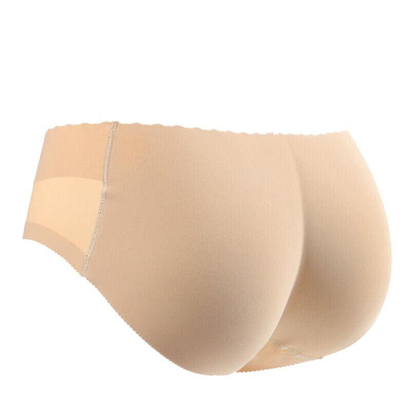 Beige Seamless Padded Butt Lifter Briefs Hip Enhancer Underwear For Women ( Hipline:90 92Cm ) Panties
