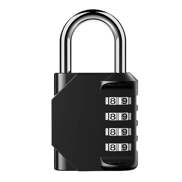 4 Digit Combination Padlock Waterproof Outdoor Number Lock For Gate Locker Toolbox Black Combination Padlocks