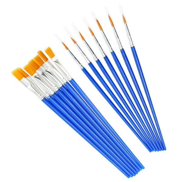50/100Pcs Plastic Flat Tip Hook Line Brushes For Diy Ceramics And Watercolor Painting Mixed Artists Brushes