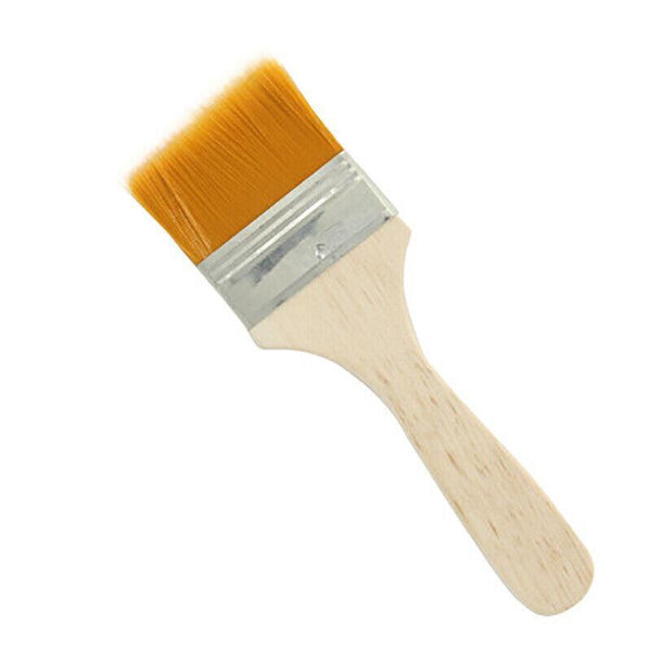 3Pack Art Brushes Flat Paint Set Drawing Painting Wooden Handle Craft Artists Brushes