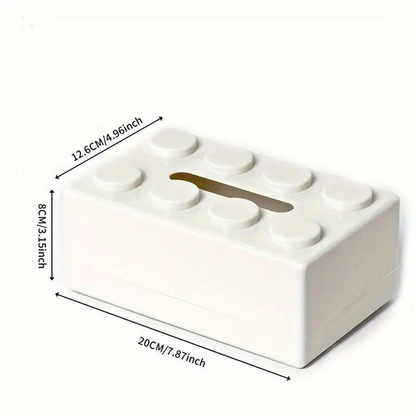 Tissue Box Cover Creative Building Block Cute Napkin Dispenser Holder Home Decor White Tissue Box Covers