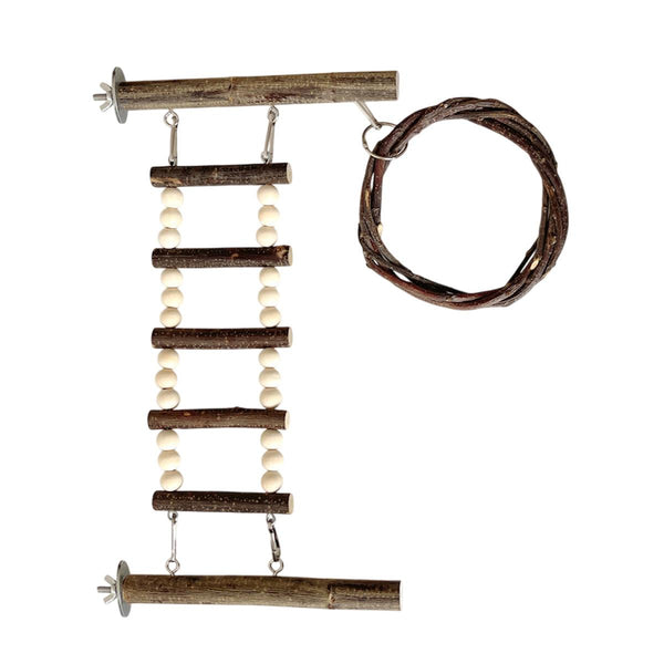 Parrot Stand Climbing Ladder Swing Toy For Birds Cage Play Accessories Suction Cup Type Birds Toys