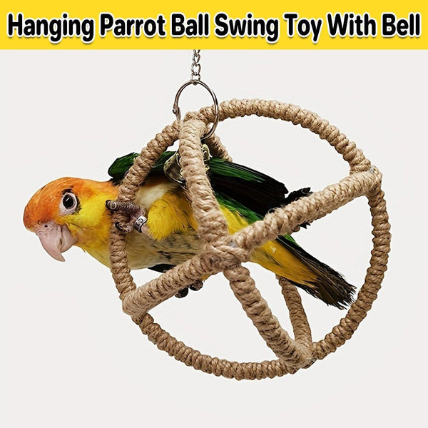 Interactive Parrot Toys Nibbling Balls Hoop Swing Bird Chew Play Activity Birds Toys