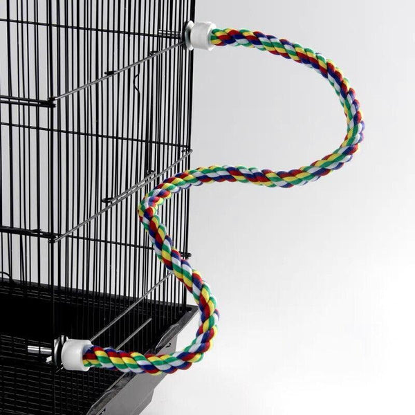 Parrot Rope Perch Colourful Bird Cage Toy Cotton Bungee Swing For Pet Birds 60Cm Birds Toys