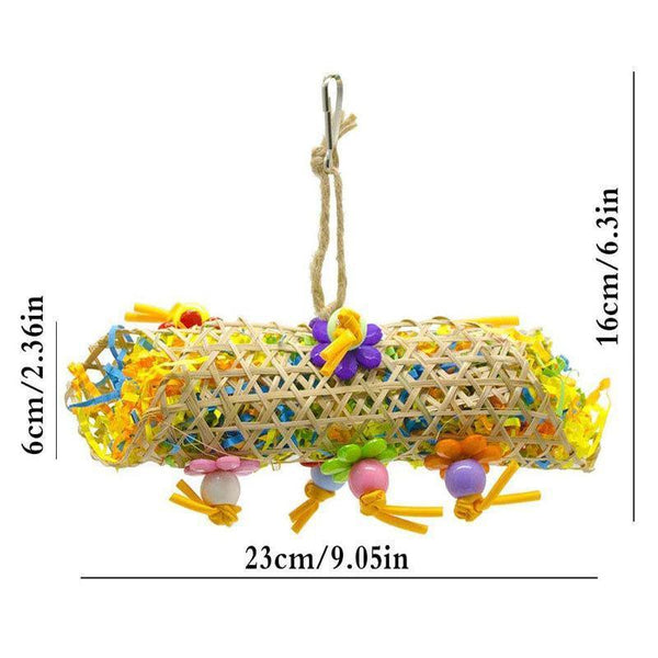 3Pcs Bird Parrot Shredding Toys Chewing Foraging Hanging Cage Shredder Bell Birds Toys