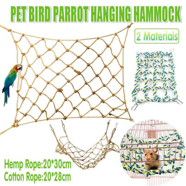 Hanging Climbing Net For Birds And Small Pets Cotton Or Hemp Rope Cage Hammock Travel Wallets