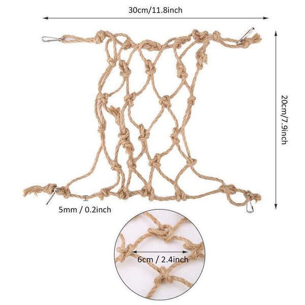 Hanging Climbing Net For Birds And Small Pets Cotton Or Hemp Rope Cage Hammock Travel Wallets