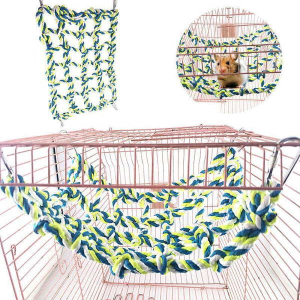 Hanging Climbing Net For Birds And Small Pets Cotton Or Hemp Rope Cage Hammock Travel Wallets
