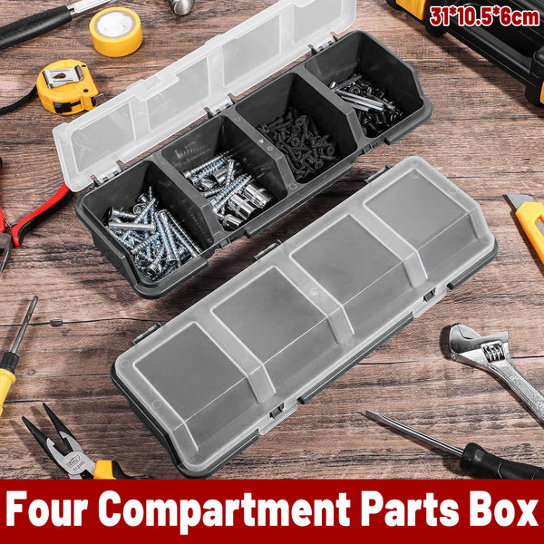 Plastic Screw Parts Storage Box Small Hardware Organizer Case With Four Grids Storage Boxes
