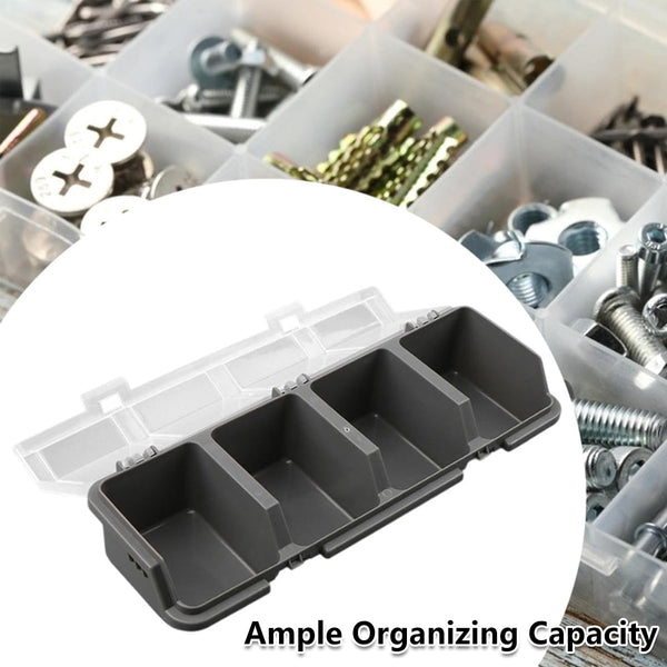 Plastic Screw Parts Storage Box Small Hardware Organizer Case With Four Grids Storage Boxes