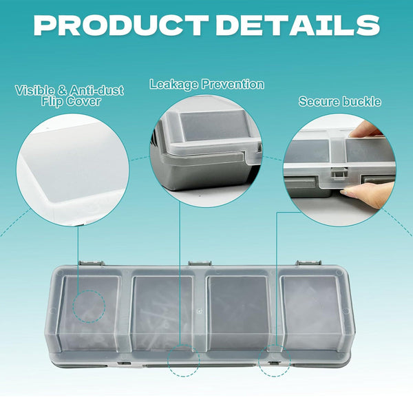 Plastic Screw Parts Storage Box Small Hardware Organizer Case With Four Grids Storage Boxes