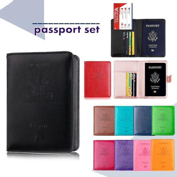 Rfid Passport Holder Slim Leather Travel Wallet Id Card Cover Case For Men Women Rose Red Travel Wallets