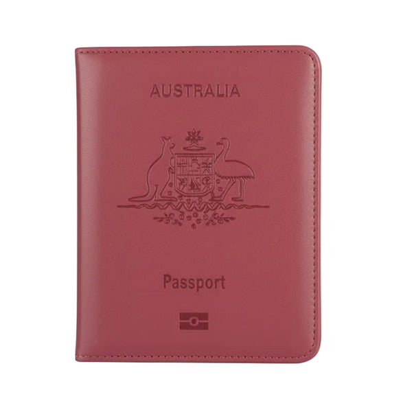 Rfid Passport Holder Slim Leather Travel Wallet Id Card Cover Case For Men Women Rose Red Travel Wallets