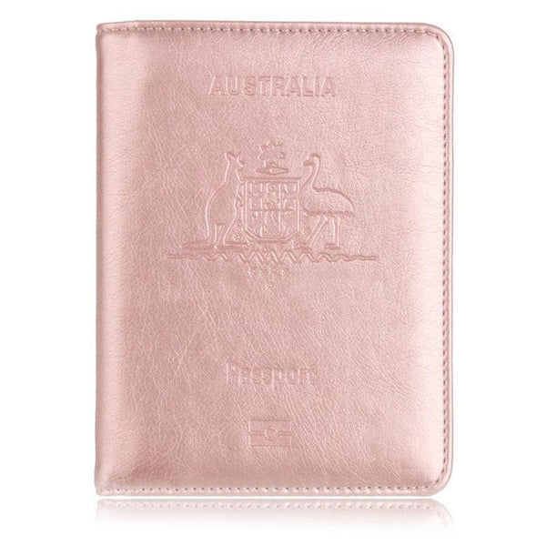 Rfid Passport Holder Slim Leather Travel Wallet Id Card Cover Case For Men Women Rose Red Travel Wallets