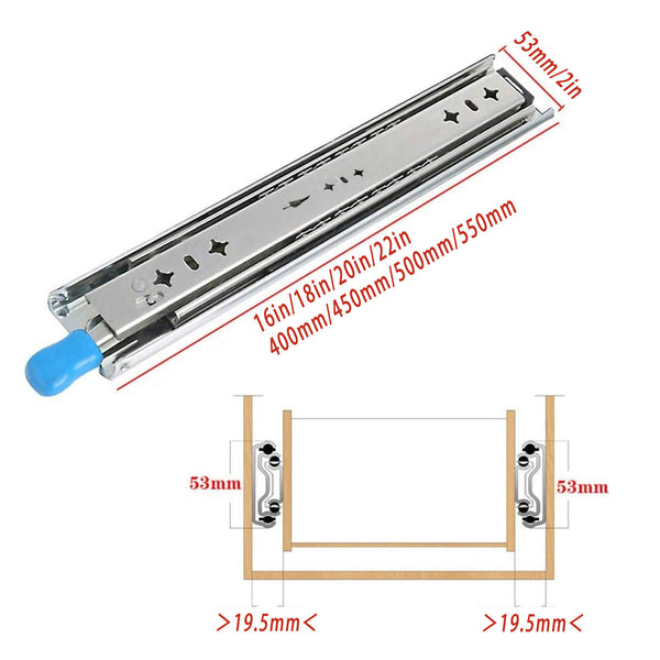 1 Pair Locking Drawer Slides Heavy Duty 120Kg Runners Trailer 16 18 22 Inch 16Inch/400Mm Dressers & Chests Of Drawers