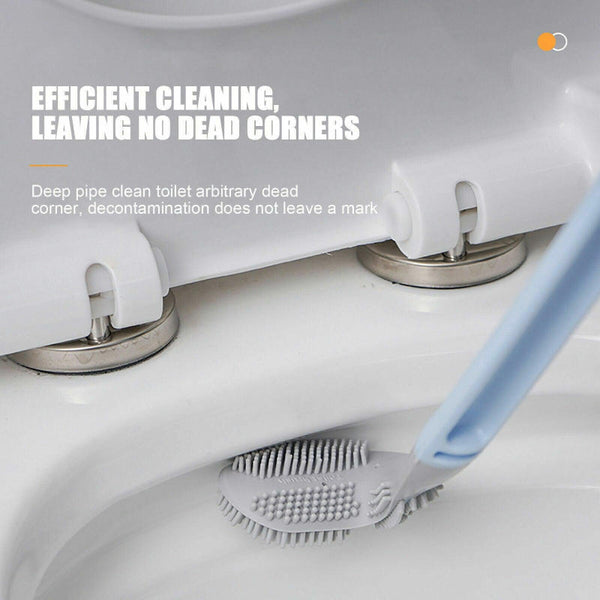 Golf Toilet Brush Long Handled Wall Mounted Silicone Blue Toilet Brushes & Holders