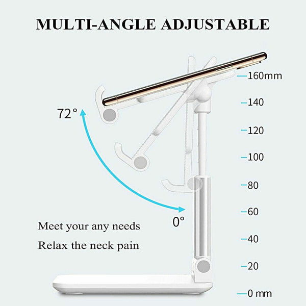 Foldable Universal Desk Stand Holder For Mobile Phone Tablet Black Mounts & Holders