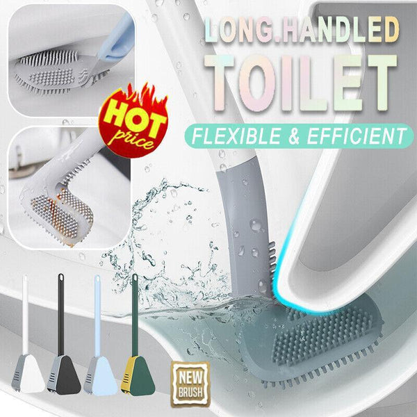 Golf Toilet Brush Long Handled Wall Mounted Silicone Black Toilet Brushes & Holders