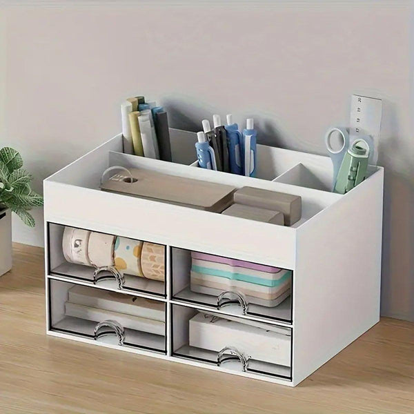 Large Capacity Pen Storage Box Desktop Organizer Multi Functional Stationery Pencil Cases