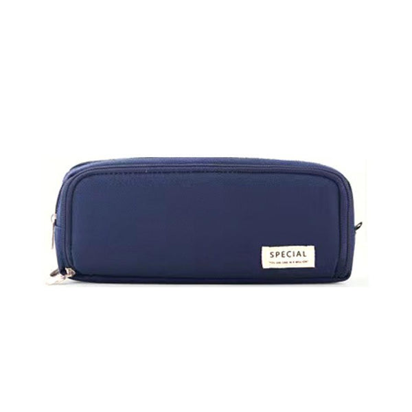 Zipper Pencil Case Large Capacity Storage Bag School Stationery Makeup Organizer Navy Pencil Cases