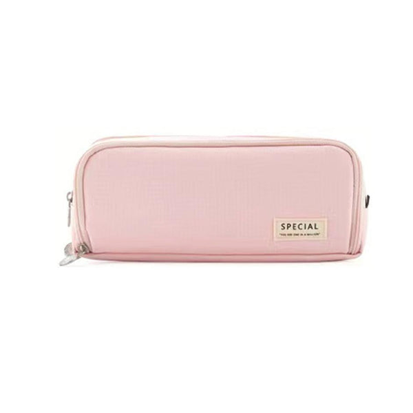 Zipper Pencil Case Large Capacity Storage Bag School Stationery Makeup Organizer Pink Pencil Cases