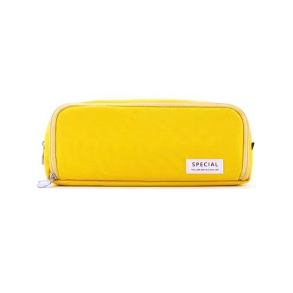 Zipper Pencil Case Large Capacity Storage Bag School Stationery Makeup Organizer Yellow Pencil Cases