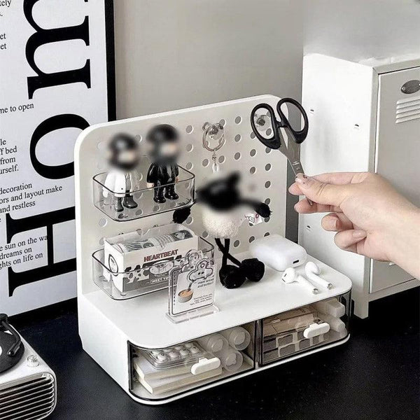 Desktop Storage Box Drawer Organizer Hole Plate Shelf Sub Solution Storage Boxes