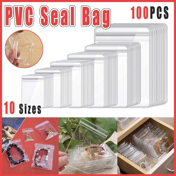 100Pcs Pvc Self Sealing Jewelry Bags Anti Oxidation Storage Dustproof 11*11Cm Jewellery Holders & Organisers