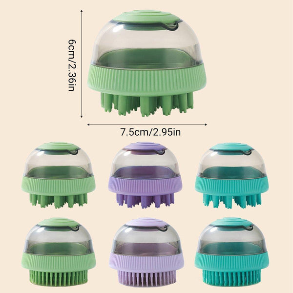 2Pcs Pet Cleaning Brush Bath Massage Gel Dispenser Cats Dogs Grooming Tool Blue Dog Grooming