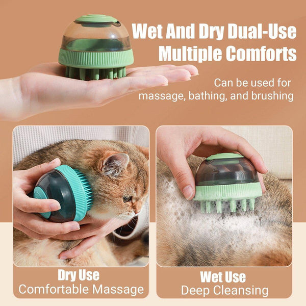2Pcs Pet Cleaning Brush Bath Massage Gel Dispenser Cats Dogs Grooming Tool Blue Dog Grooming