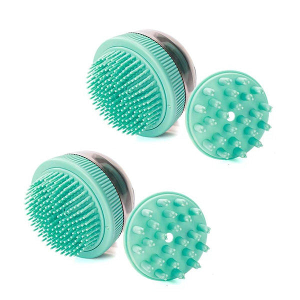 2Pcs Pet Cleaning Brush Bath Massage Gel Dispenser Cats Dogs Grooming Tool Blue Dog Grooming