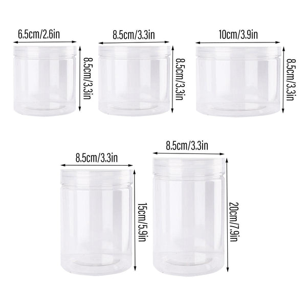Wide Mouth Plastic Food Bottles 50Pcs Transparent Sealed Storage Tanks Container 10Cm X 8.5Cm Food Storage Containers