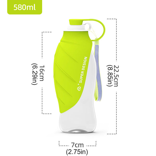 Pet Water Bottle 580Ml Portable Outdoor Dog Cat Drinking Cup Travel Feeder Dog Bowls