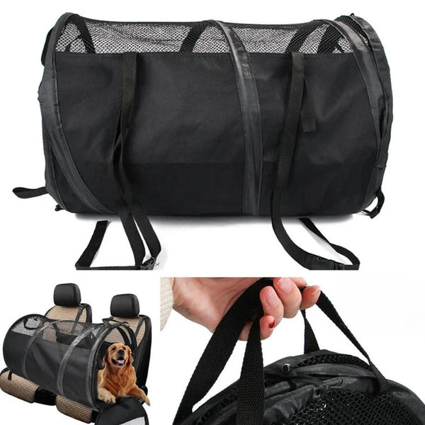 Foldable Pet Car Carrier Bag Breathable Travel Tent Portable Kennel For Transport Grey Pet Transport